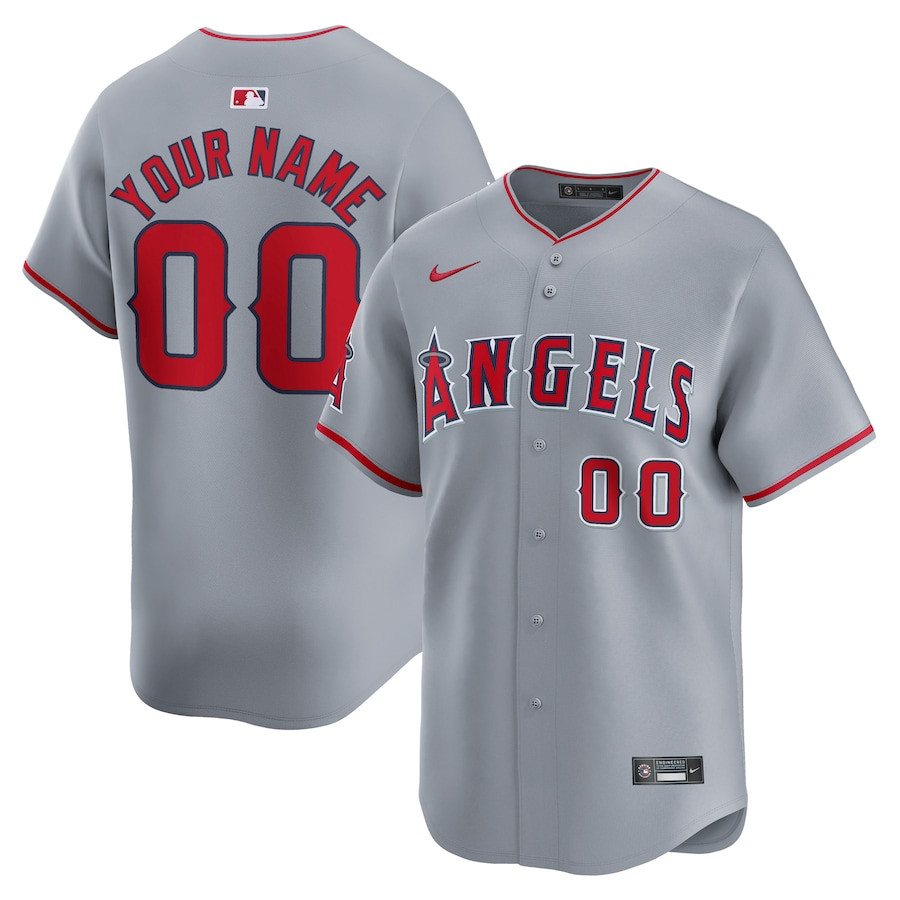 Los Angeles Angels Away Limited Custom Gray MLB Jersey Men's