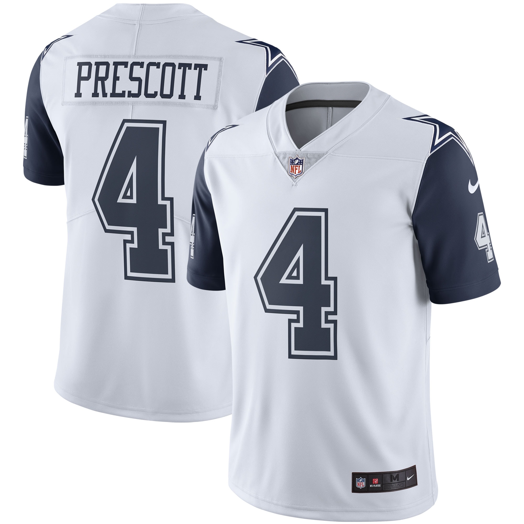 Dallas Cowboys Dak Prescott White Color Rush Vapor Limited NFL Jersey Men's