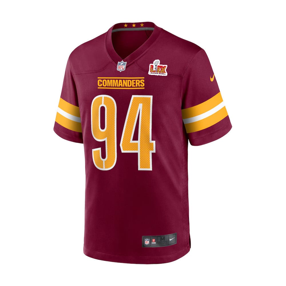 Daron Payne #94 Washington Commanders Super Bowl LIX Burgundy NFL Jersey Youth