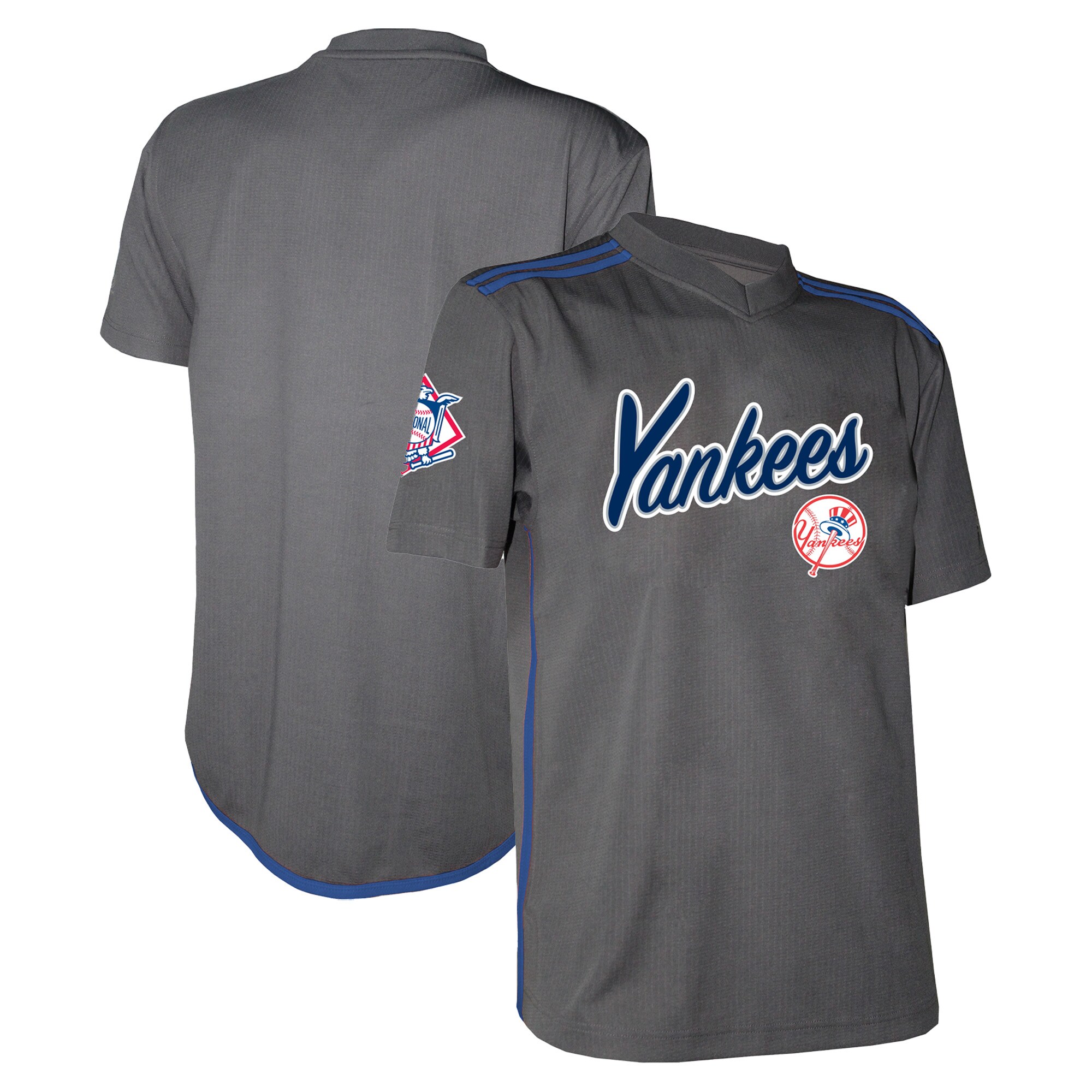 New York Yankees Stitches Charcoal Team V-Neck MLB Jersey Men's