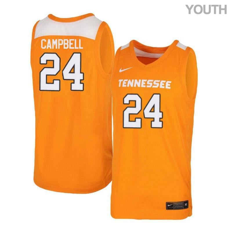 24 Lucas Campbell Orang White Elite Tennessee Volunteers NCAA Jersey Youth