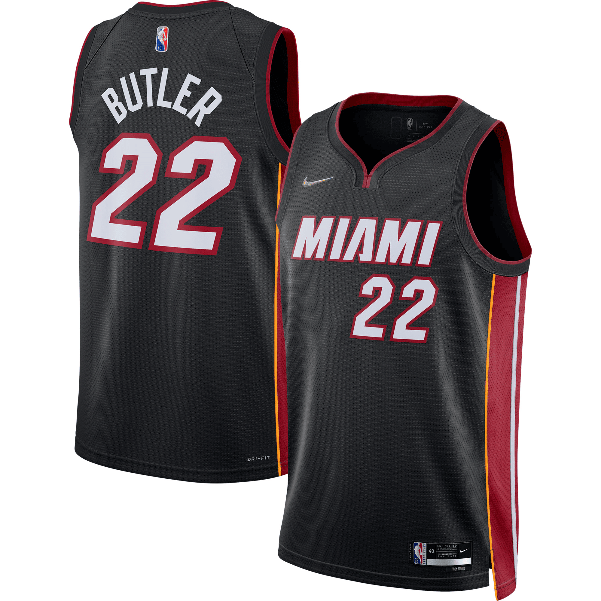 Jimmy Butler Miami Heat /22 Diamond Swingman Icon Edition Black NBA Jersey Men's