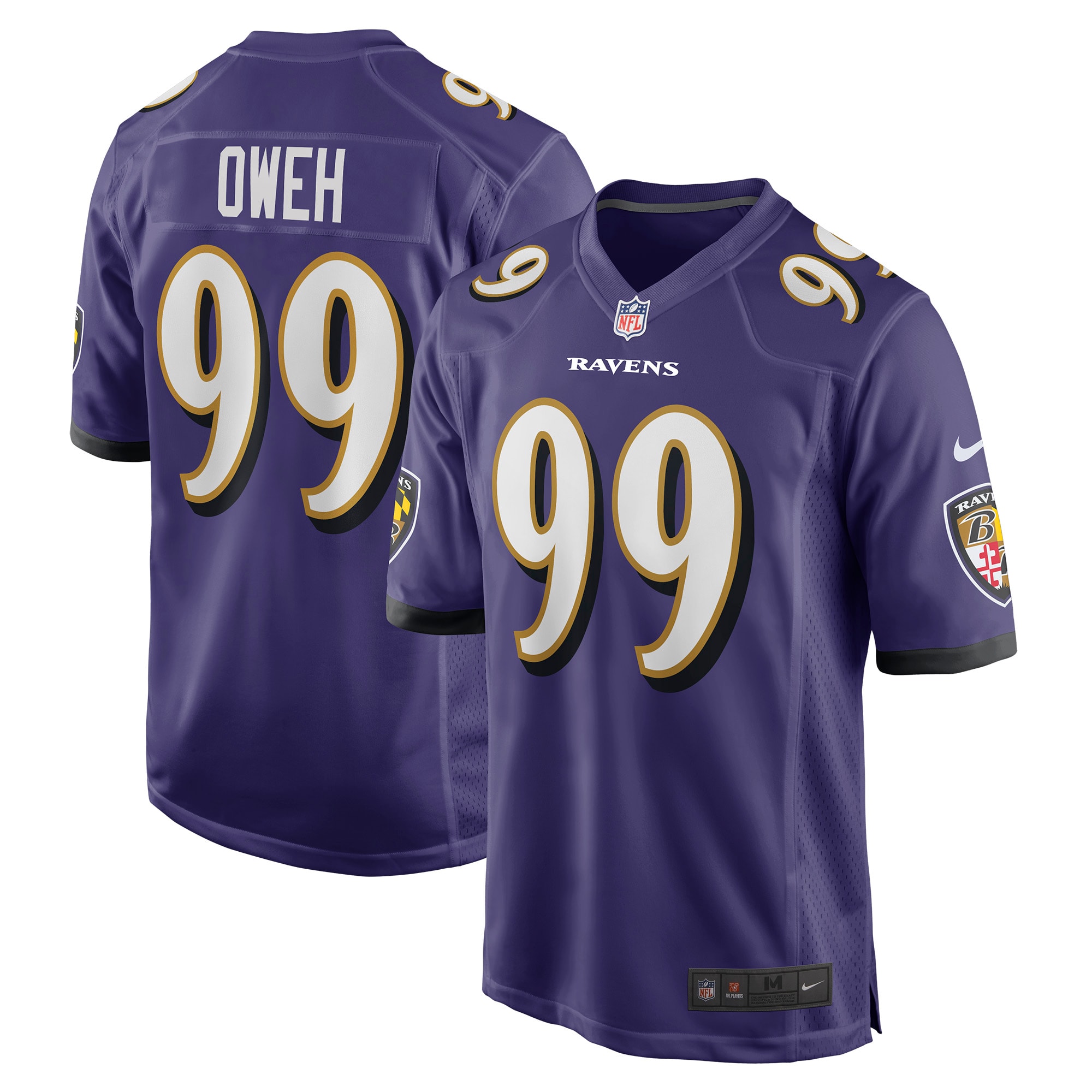 Baltimore Ravens Odafe Oweh Purple Game Player NFL Jersey Men's