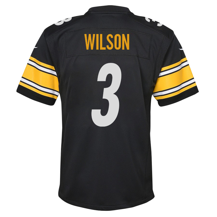 Russell Wilson 3 Pittsburgh Steelers Game Black NFL Jersey Youth