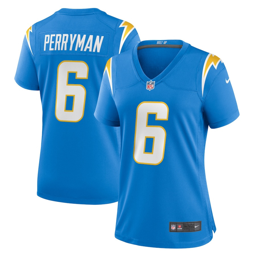 Denzel Perryman 6 Los Angeles Chargers Game Powder Blue NFL Jersey Women's