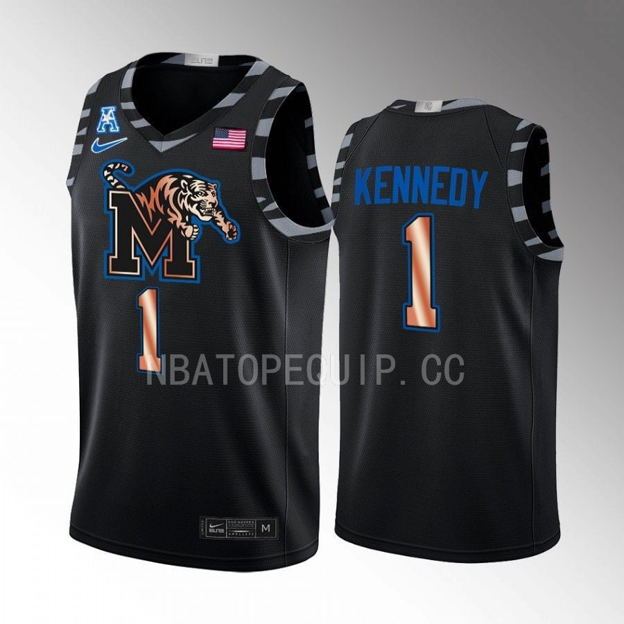 Keonte Kennedy 1 Memphis Tigers Black Copper College NCAA Jersey Men's