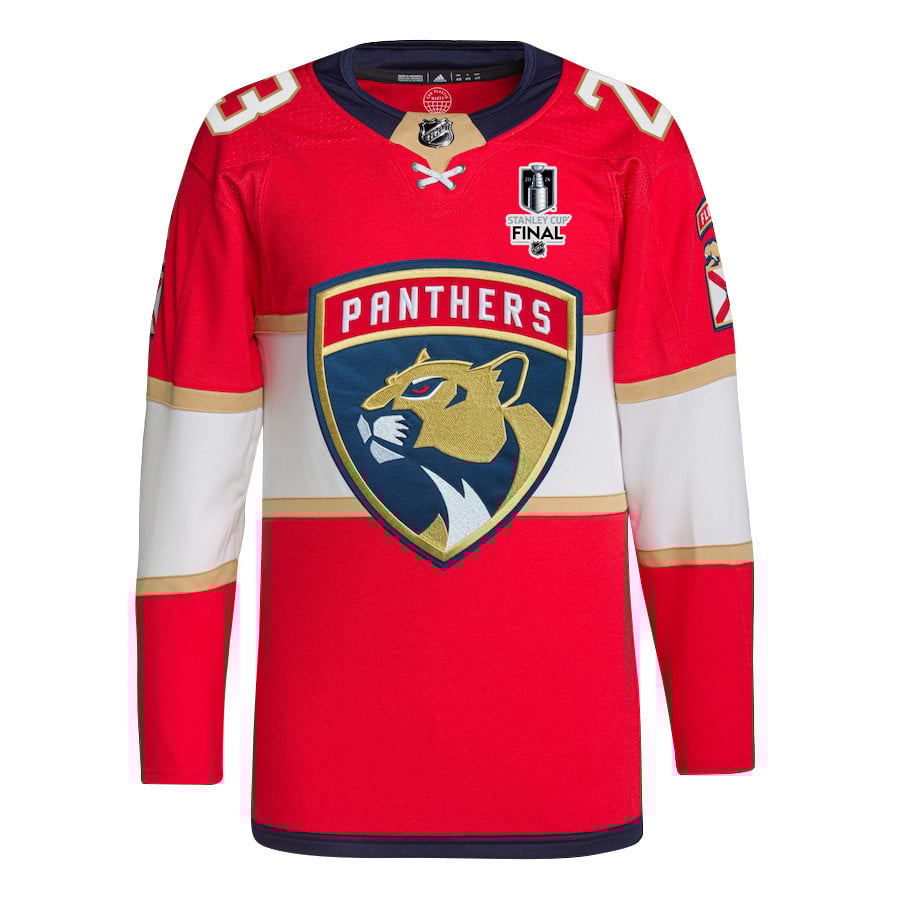 Carter Verhaeghe 23 Florida Panthers 2024 STANLEY CUP Final Home Breakaway Red NHL Jersey Men's