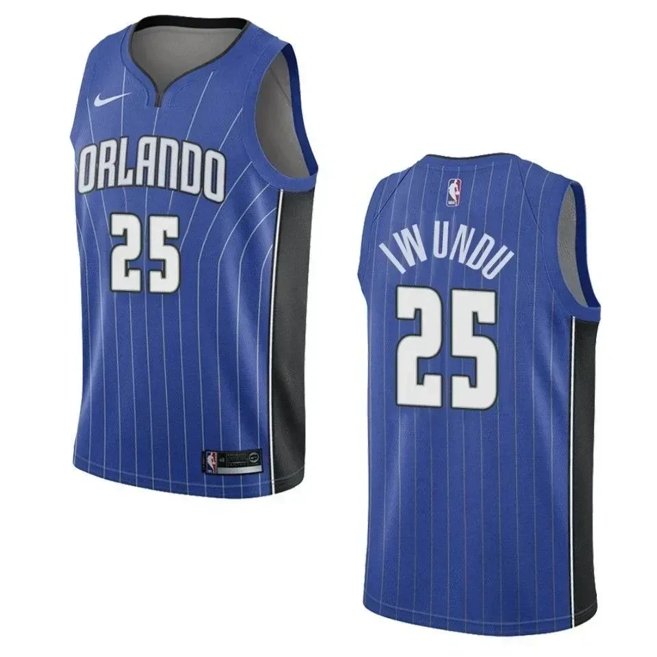 Orlando Magicc 25 Wes Iwundu Icon Swingman Blue NBA Jersey Men's