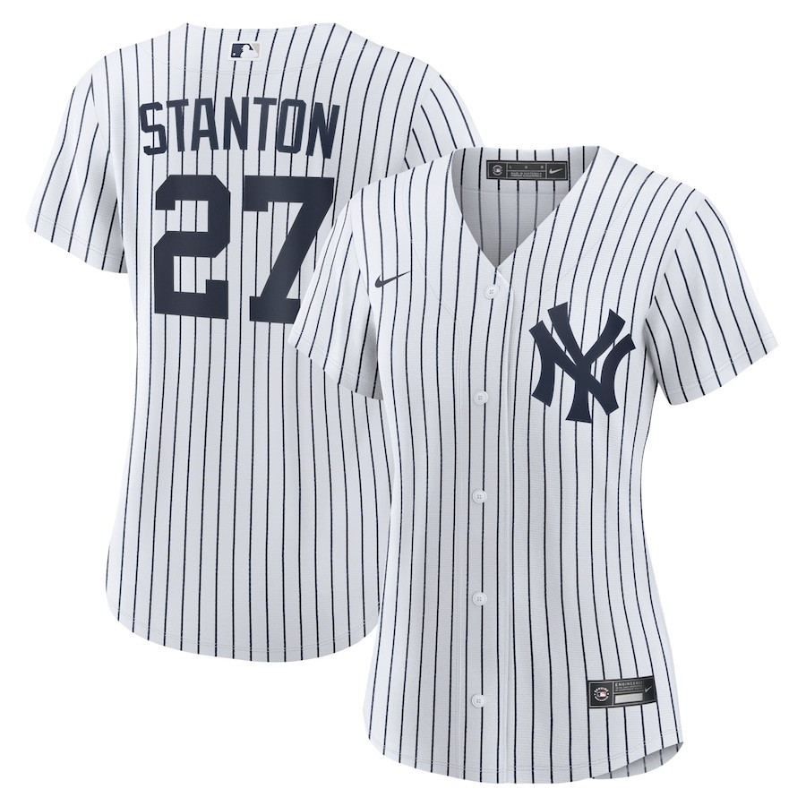 Giancarlo Stanton 27 New York Yankees Home Player White MLB Jersey Women's