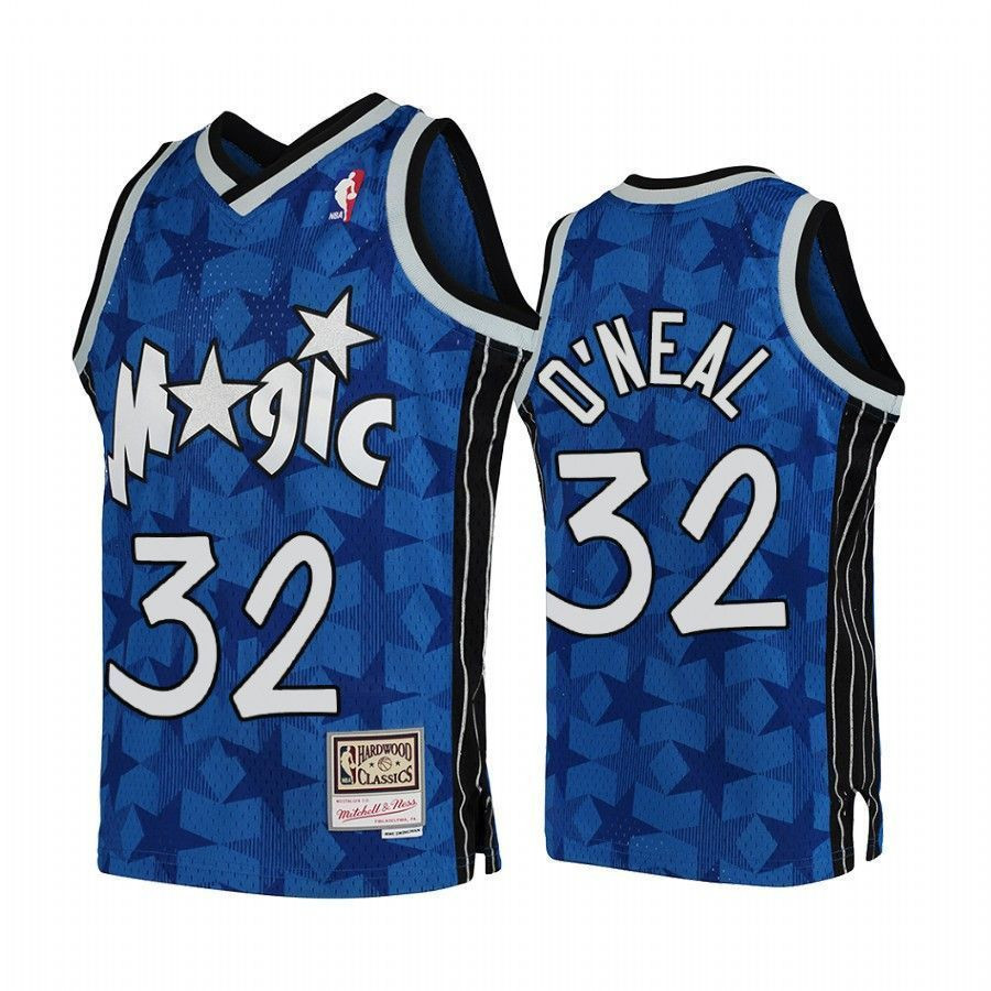 Shaquille O'neal Orlando Magicc Kids Blue Hardwood Classics NBA Jersey Youth