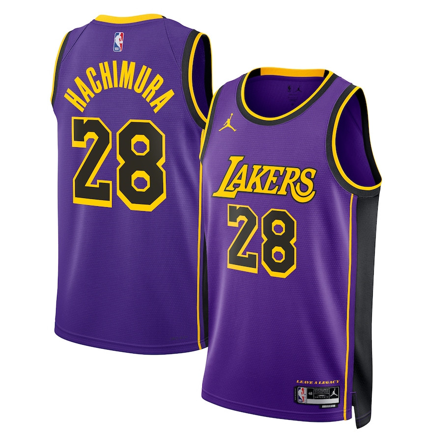 Rui Hachimura 28 Los Angeles Lakers Unisex Swingman Statement Edition Purple NBA Jersey Unisex