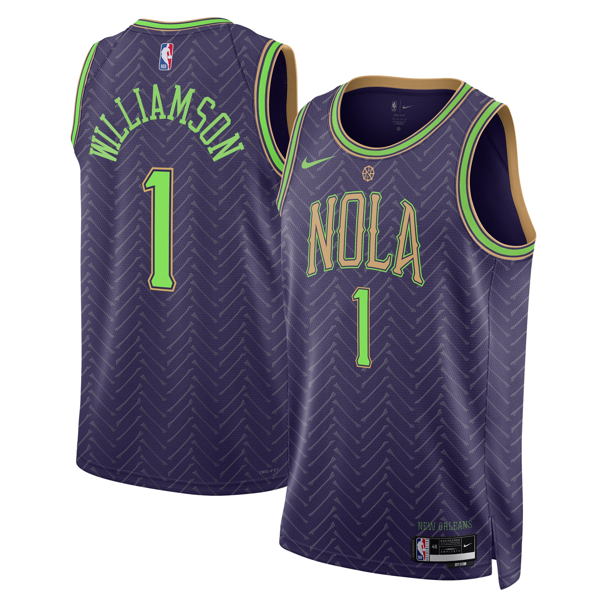New Orleans Pelicans City Edition Swingman 2024 Purple Zion Williamso Unisex NBA Jersey Unisex