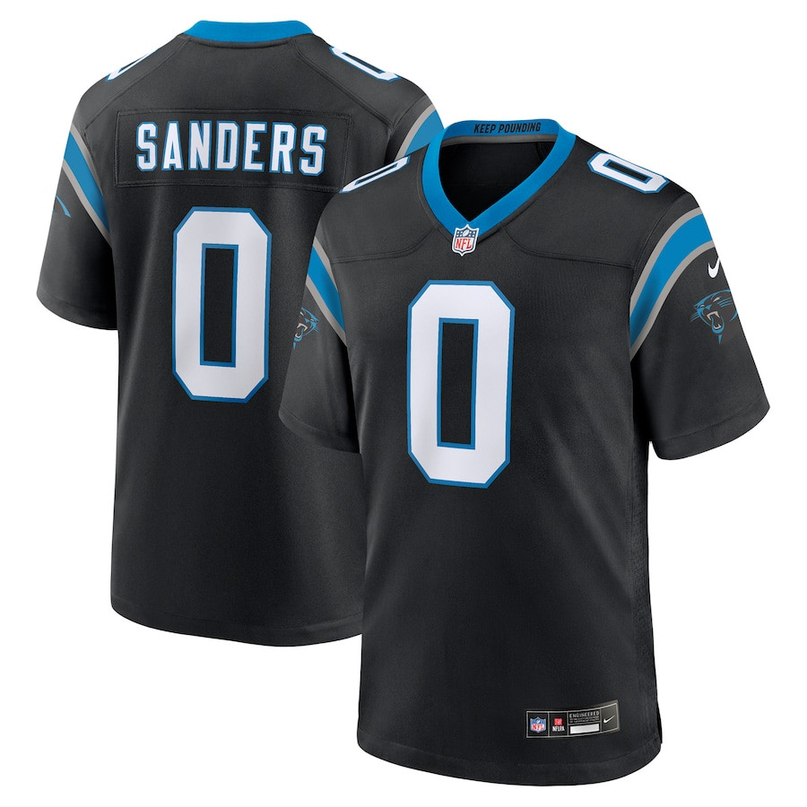 Ja'Tavion Sanders 0 Carolina Panthers Game Black NFL Jersey Men's