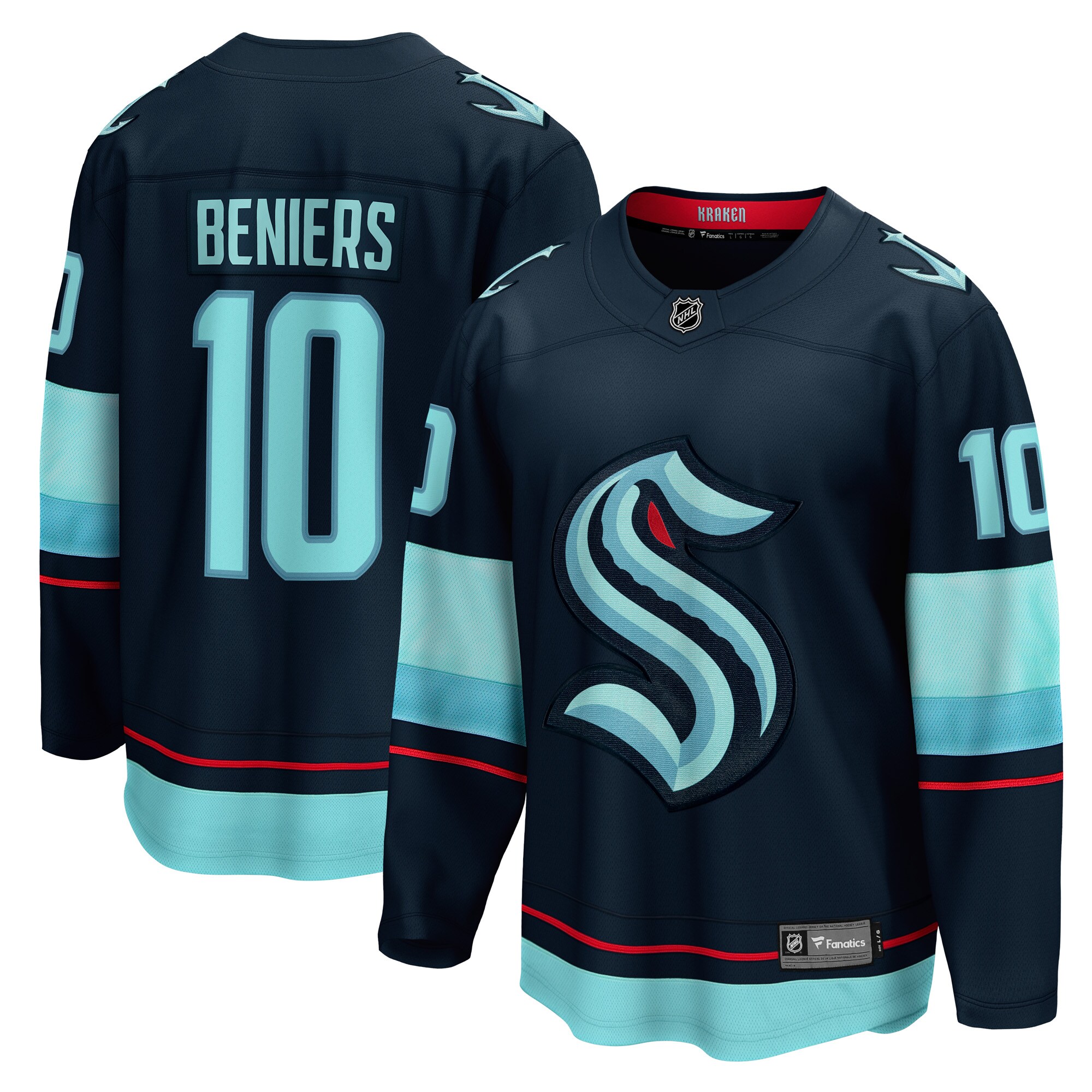 Seattle Kraken Matty Beniers Deep Sea Blue Premier Breakaway Player NHL Jersey Men's