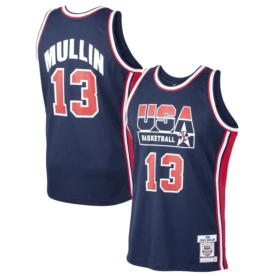 Chris Mullin Usa Mitchell Ness Home 1992 Dream Team Navy NBA Jersey Men's