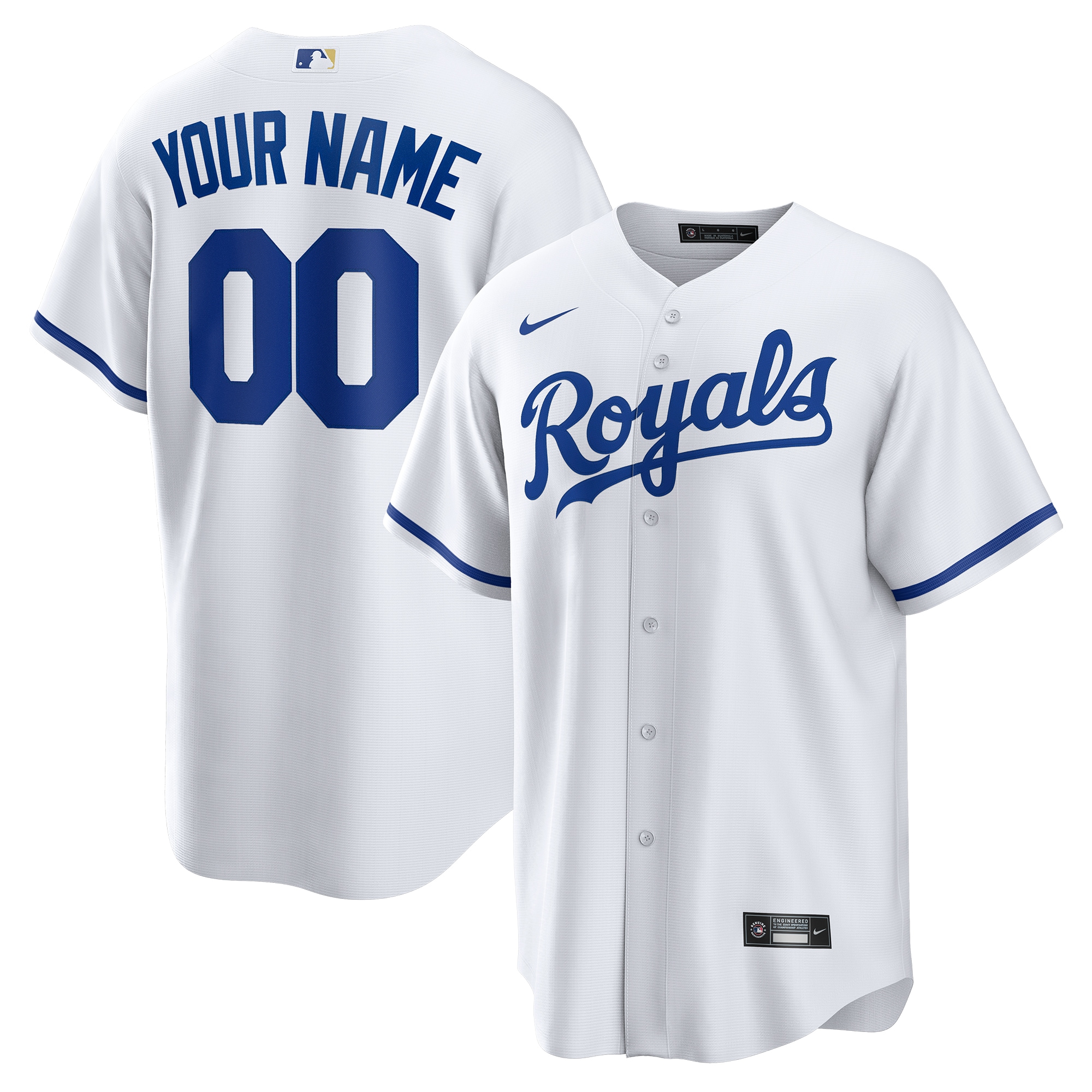 Kansas City Royals White Custom MLB Jersey Men's
