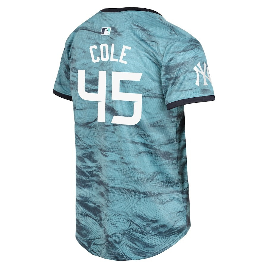 Gerrit Cole 45 American League 2023 All Star Game Limited Teal MLB Jersey Youth
