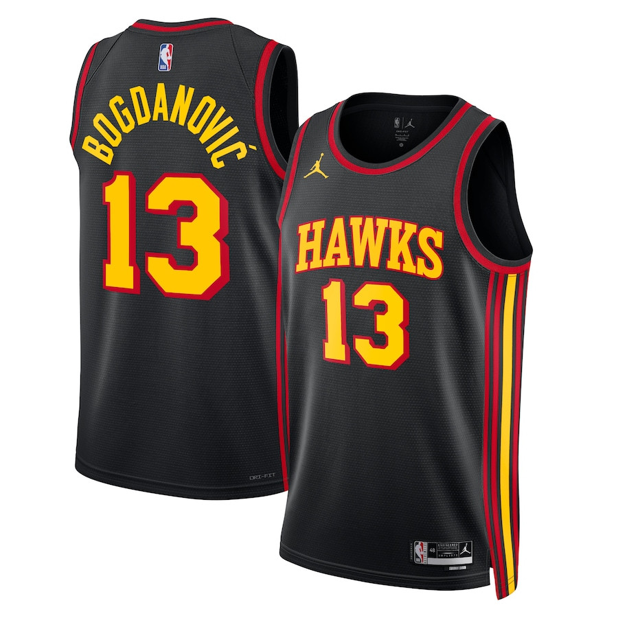 Bogdan Bogdanovic 13 Atlanta Hawks Unisex Swingman Statement Edition Black NBA Jersey Unisex