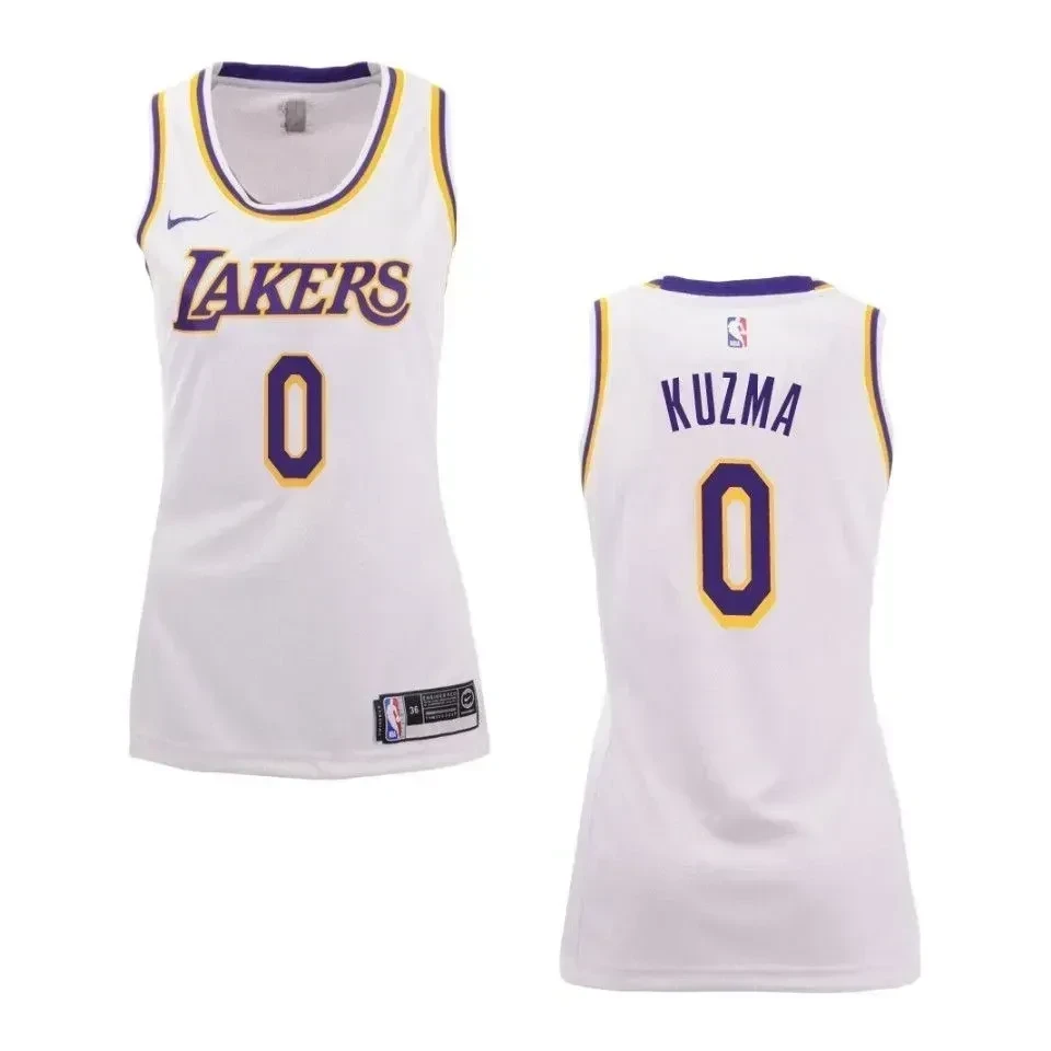 Los Angeles Lakers 0 Kyle Kuzma Association Swingman White NBA Jersey Women's