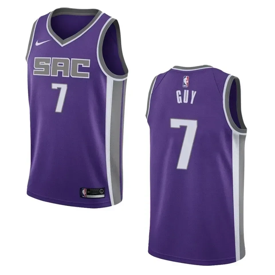 Sacramento Kings 7 Kyle Guy Icon Swingman Purple NBA Jersey Men's
