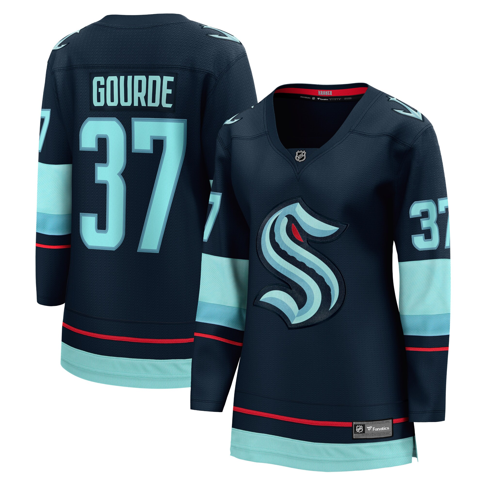 Seattle Kraken Yanni Gourde Navy Home Breakaway Player NHL Jersey Women's