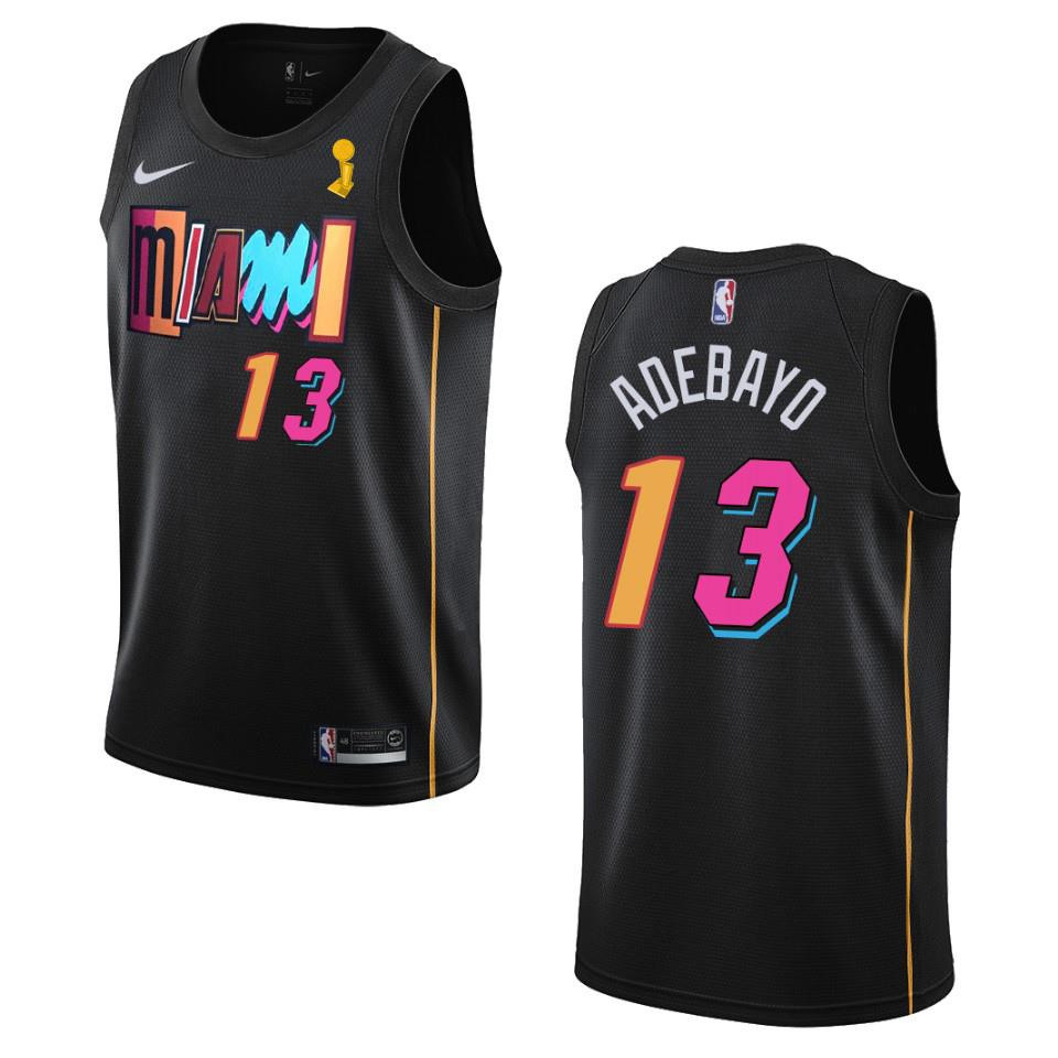 Miami Heat Bam Adebayo 14 Champions Cup 2023 Patch Black NBA Jersey Men's