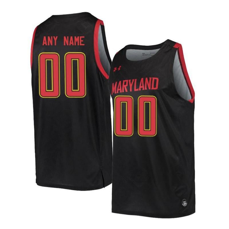 Mens Under Armour Black Retro Maryland Terrapins Custom NCAA Jersey Men's