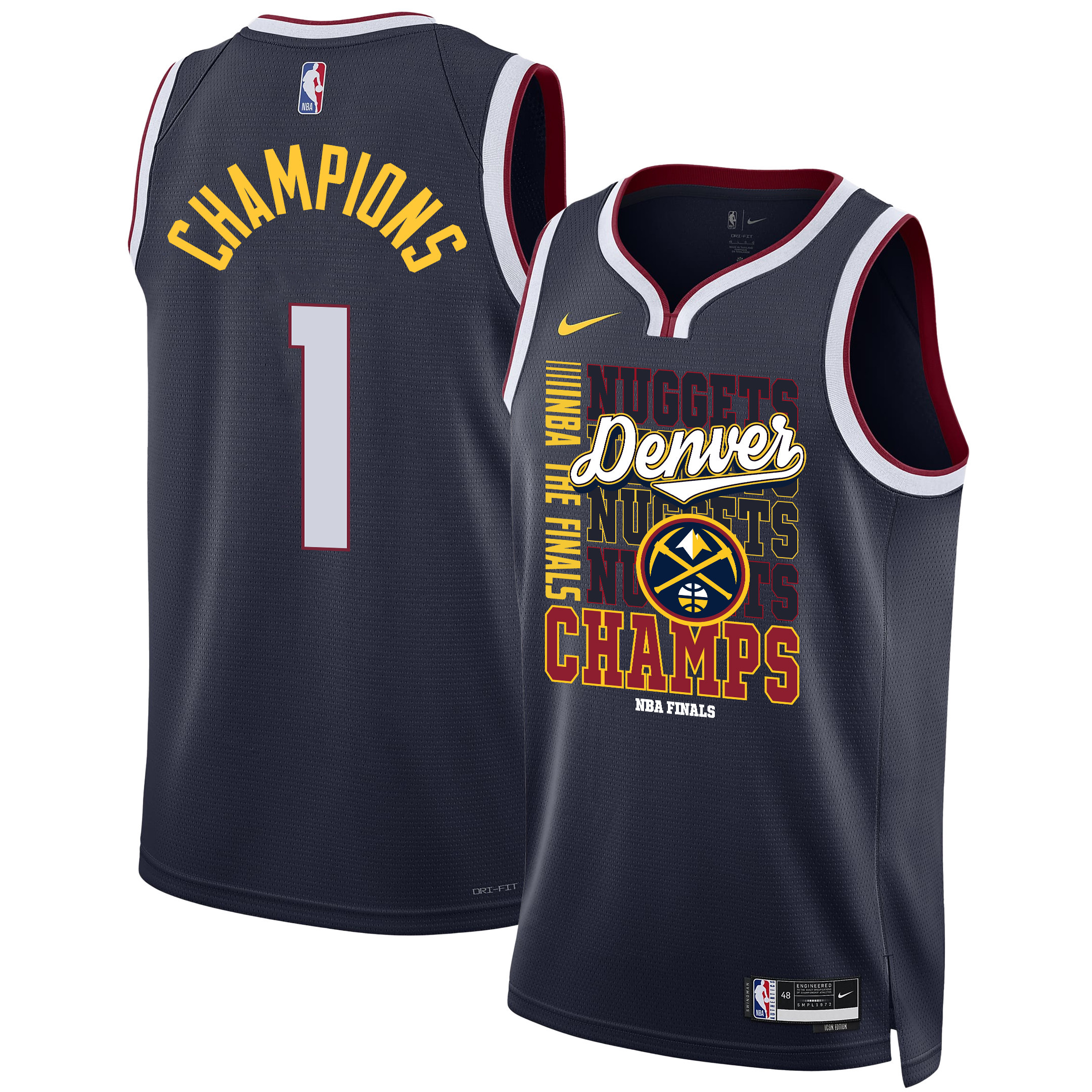 Denver Nuggets 2023 The Finals Champions Swingman Black NBA Jersey Men's