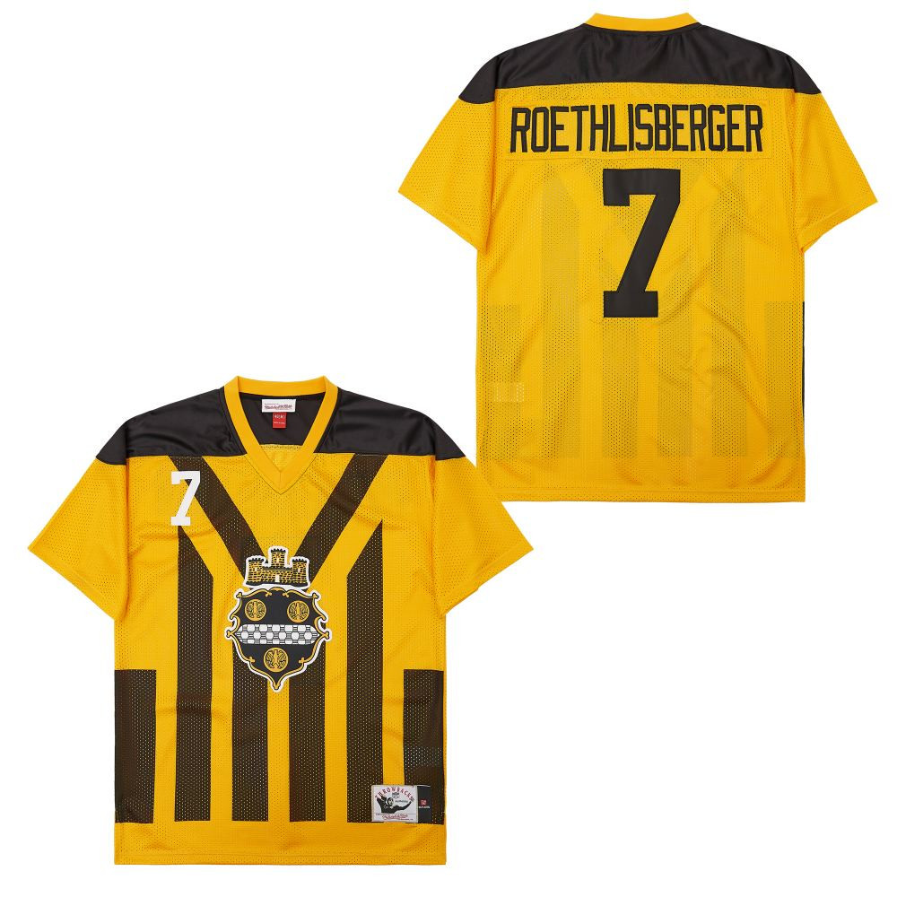 Ben Roethlisberger 7 Pittsburgh Steelers Retro Throwback Legacy Black/Yellow NFL Jersey Men's