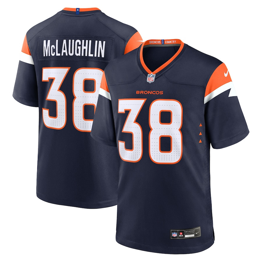 Jaleel McLaughlin 38 Denver Broncos Alternate Game Navy NFL Jersey Men's