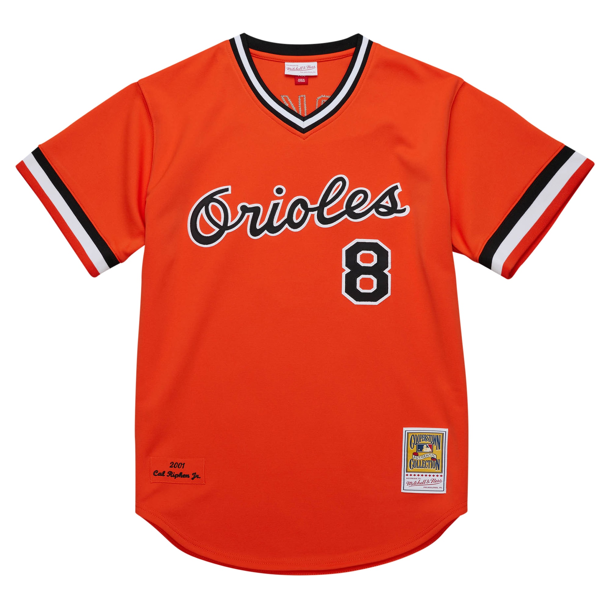 Baltimore Orioles Cal Ripken Jr. Mitchell Ness Orange 2001 Cooperstown Collection Throwback MLB Jersey Men's