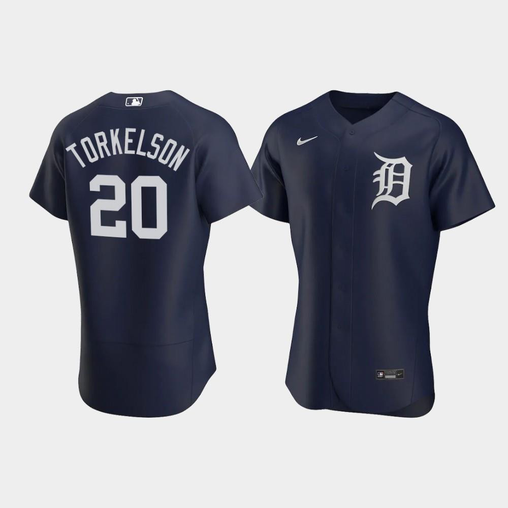Detroit Tigers 20 Spencer Torkelson Navy Alternate MLB Jersey Men's