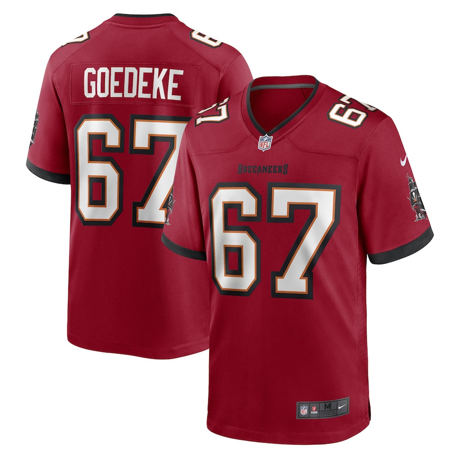 Luke Goedeke 67 Tampa Bay Buccaneers Game Red NFL Jersey Men's