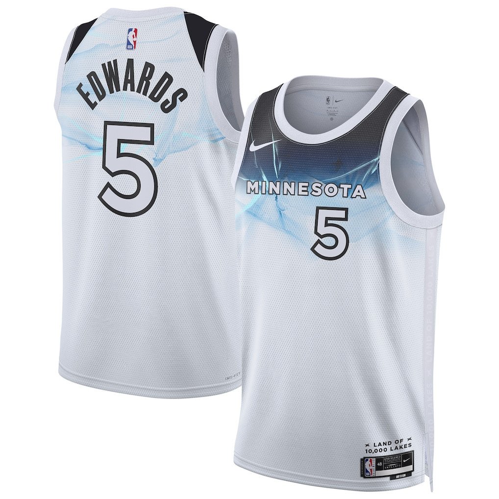 Anthony Edwards 5 Minnesota Timberwolves Unisex 2024/25 Swingman Player City Editio White NBA Jersey Unisex