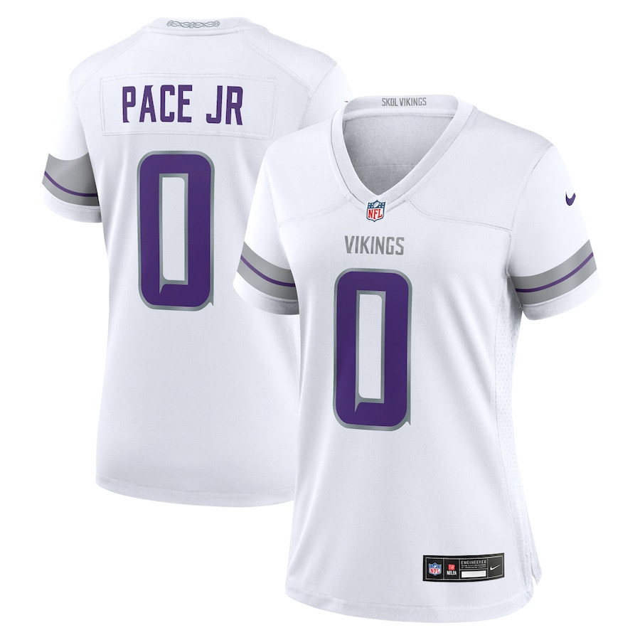 Ivan Pace Jr 0 Minnesota Vikings Alternate Game White NFL Jersey Women's