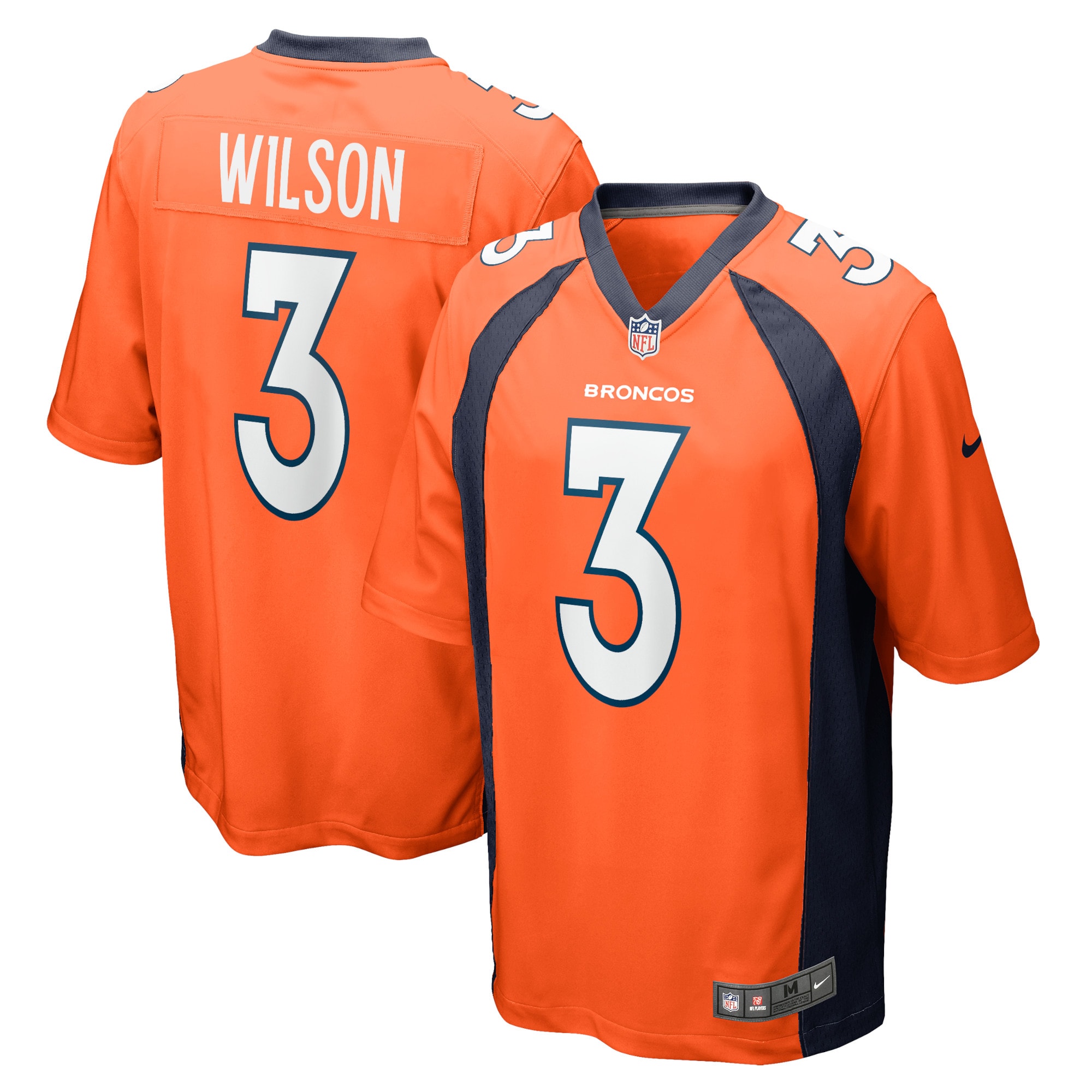 Denver Broncos Russell Wilson Orange Game NFL Jersey Youth