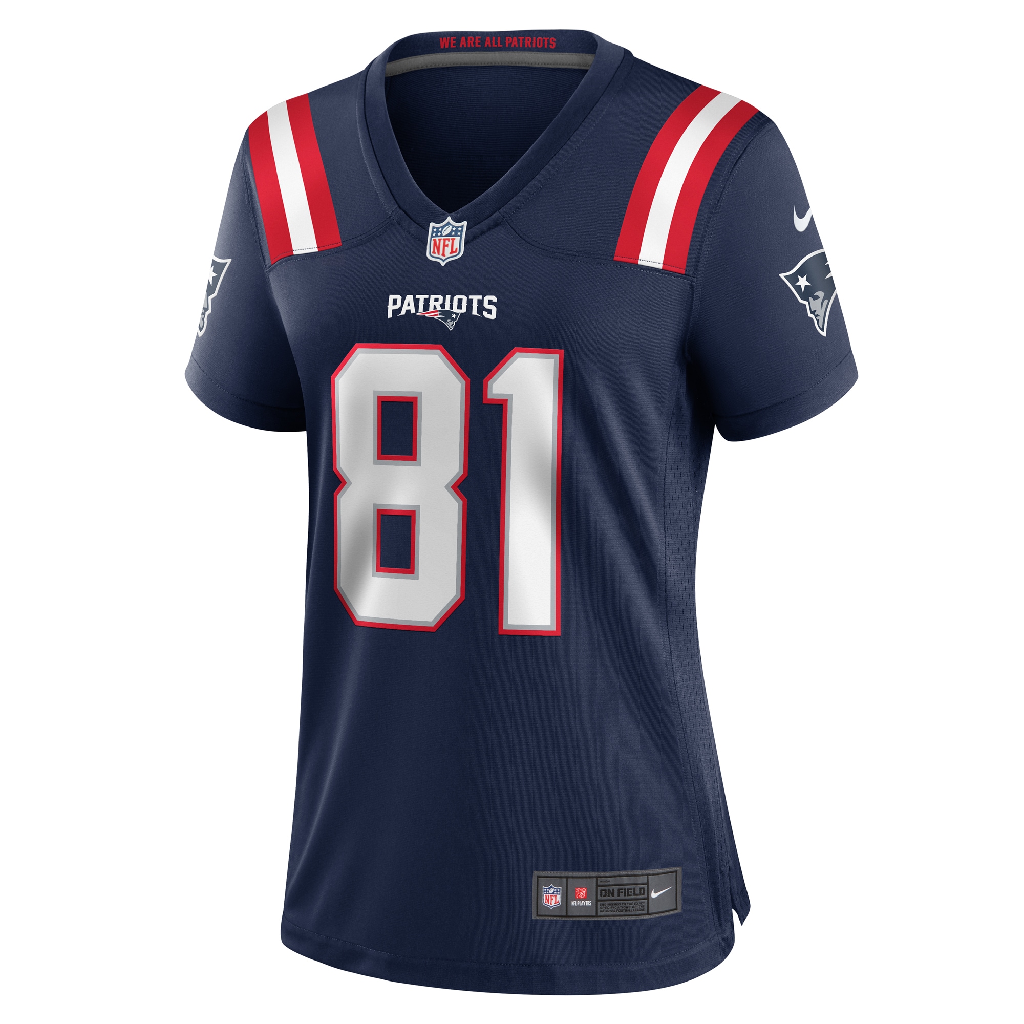 New England Patriots Austin Hooper Navy Game NFL Jersey Women's