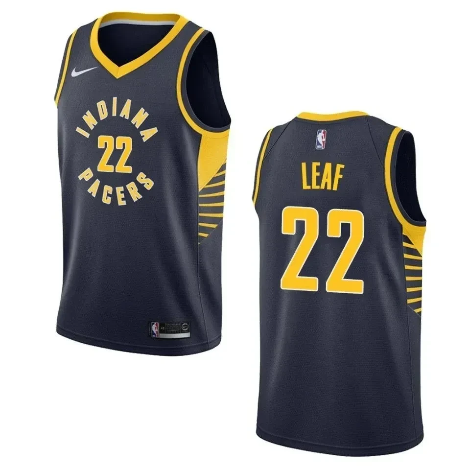 Indiana Pacers 22 T.j. Leaf Icon Swingman Navy NBA Jersey Men's