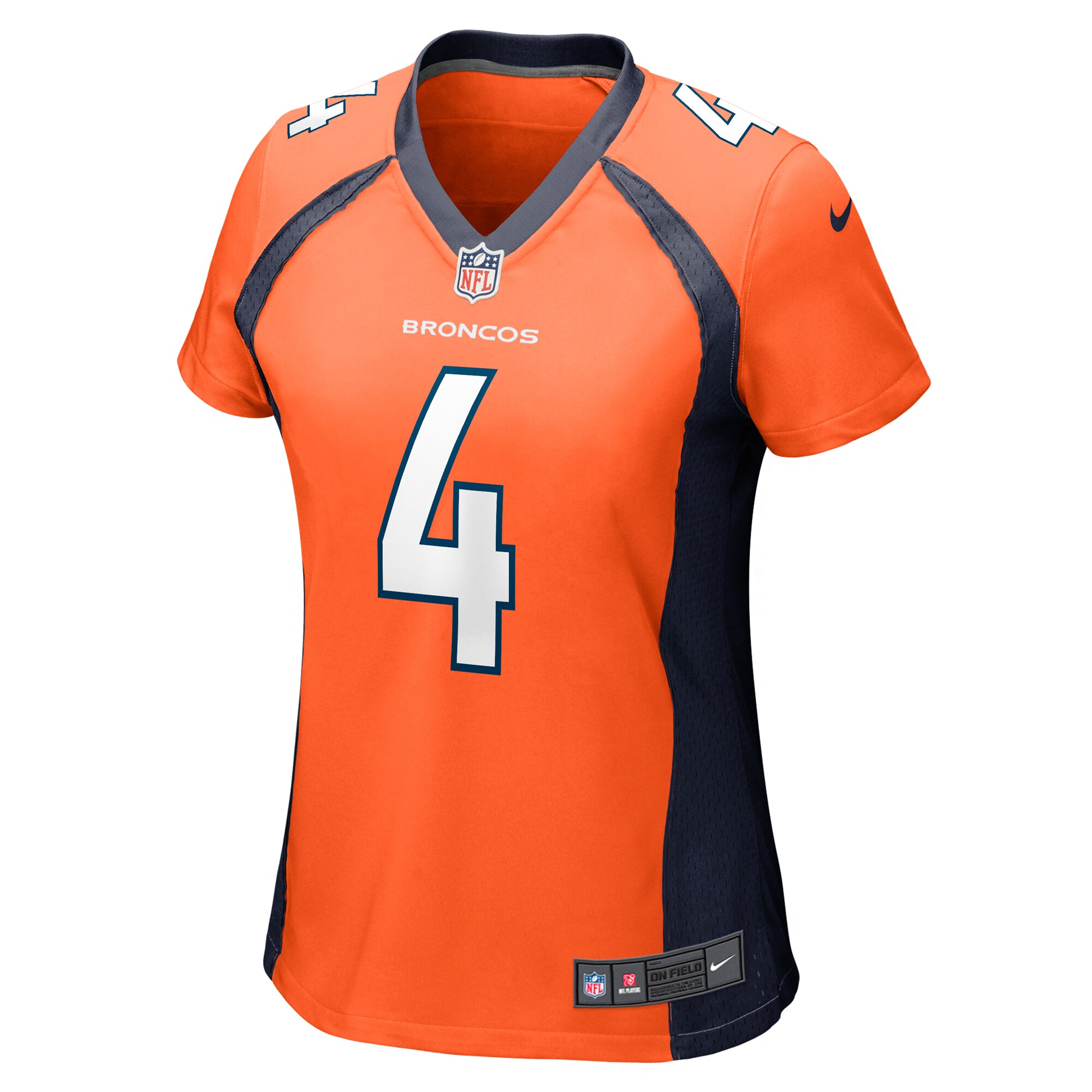 Denver Broncos Jarrett Stidham Orange Game Player NFL Jersey Women's