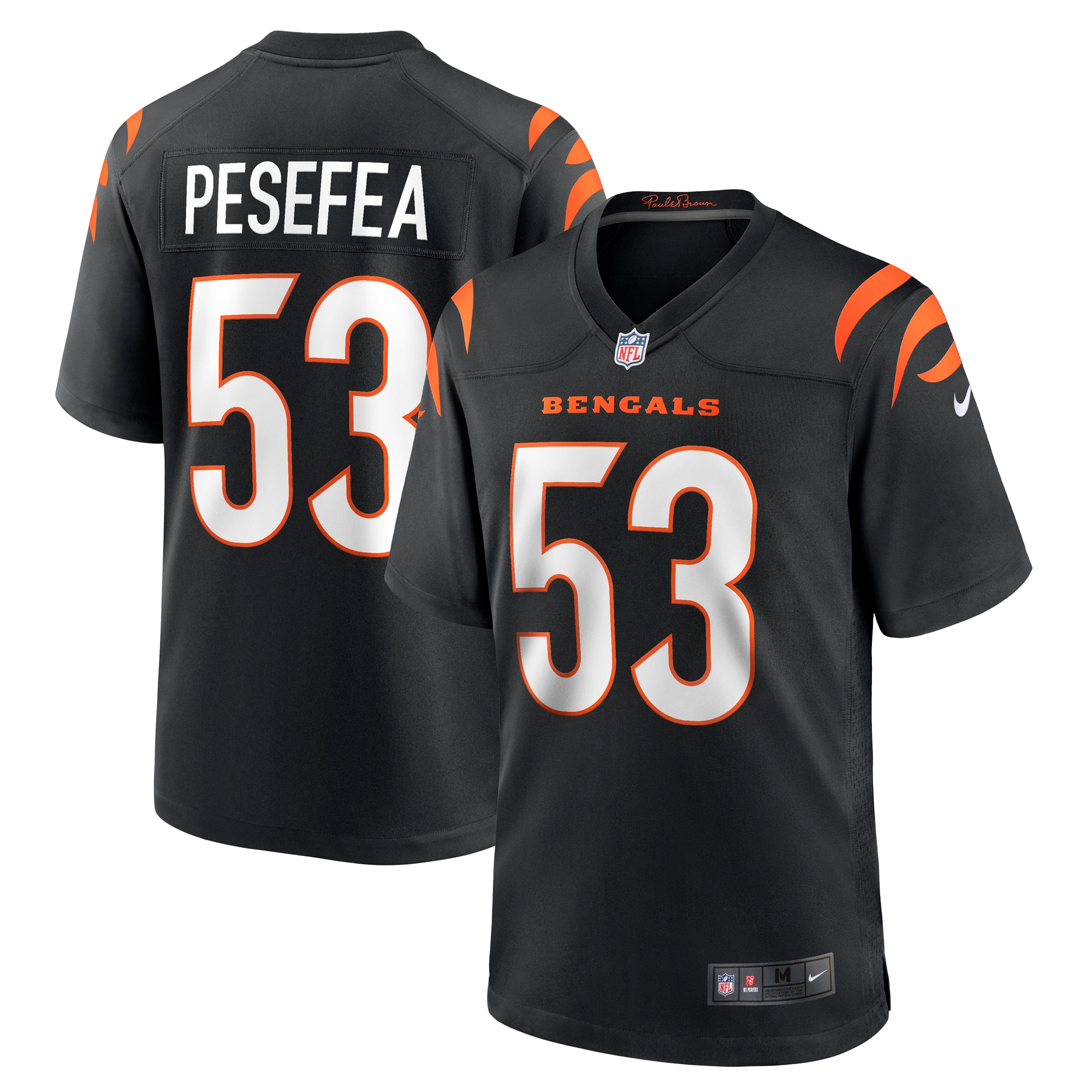 Cincinnati Bengals TJ Pesefea Black Team Game NFL Jersey Men's