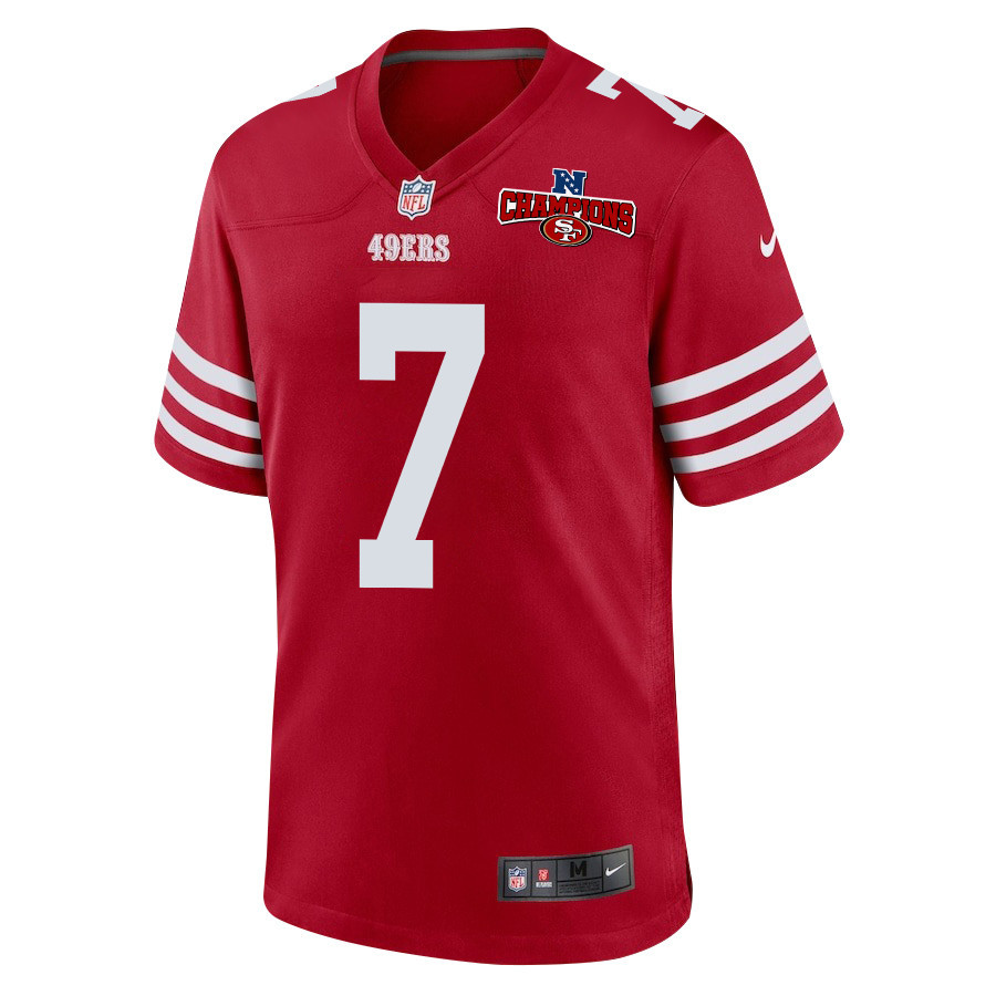 Charvarius Ward 7 San Francisco 49ers NFC Champions Patch Game Scarlet NFL Jersey Men's
