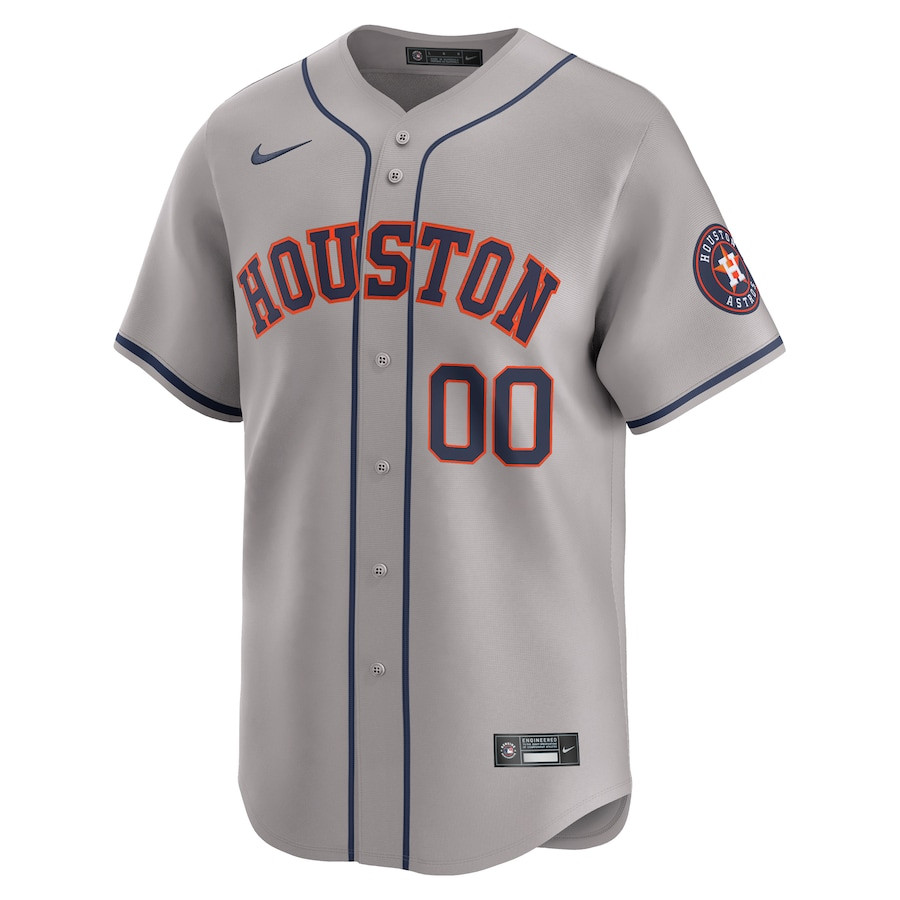 Houston Astros Away Limited Custom Gray MLB Jersey Men's