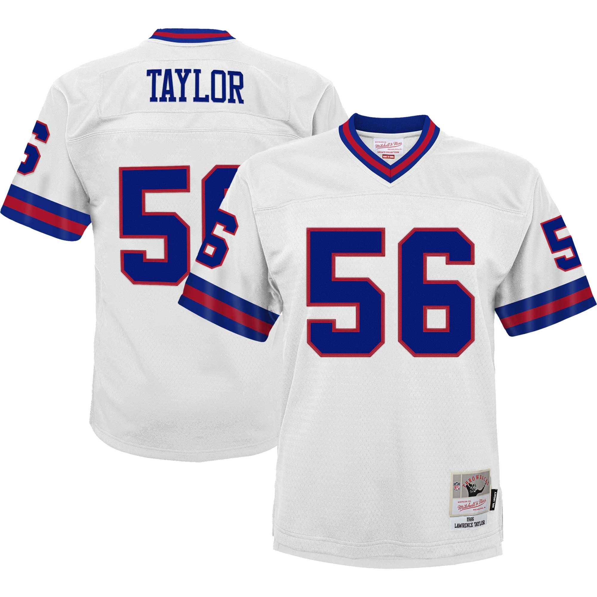 New York Giants Lawrence Taylor Mitchell Ness White 1986 Retired Player Legacy NFL Jersey Youth