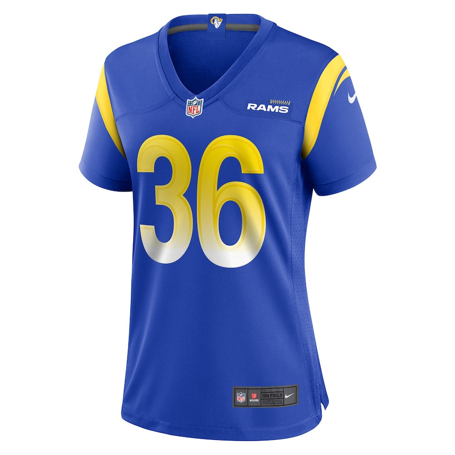 Charles Woods 36 Los Angeles Rams Game Royal NFL Jersey Women's