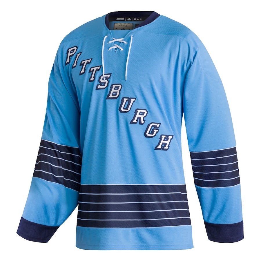 Pittsburgh Penguins Team Classics Blank Light Blue NHL Jersey Men's