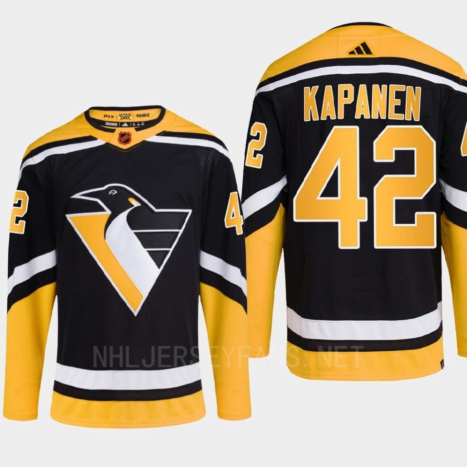 Pittsburgh Penguins 2022 Reverse Retro 2.0 Kasperi Kapanen 42 Black Primegreen NHL Jersey Men's