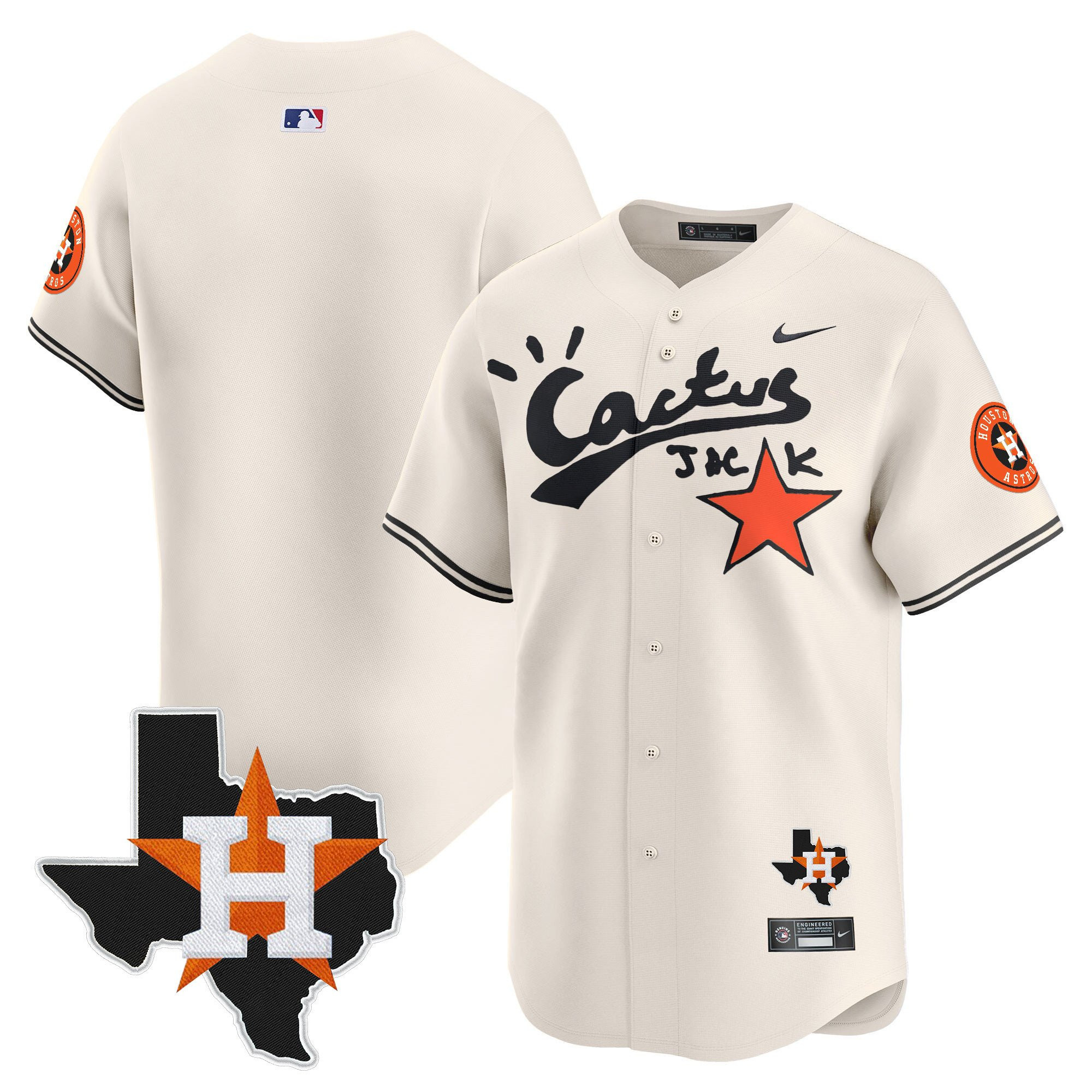 Houston Astros Cactus Jack Limited Houston Patch Men MLB Jersey Men's