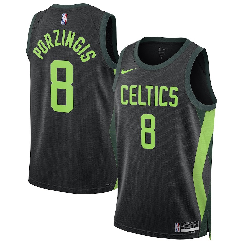 Kristaps Porzingis 8 Boston Celtics Unisex 2024/25 Swingman Player City Edition Black NBA Jersey Unisex
