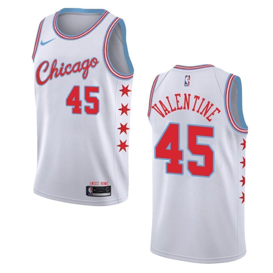 Chicago Bulls 45 Denzel Valentine City Swingman Wihte NBA Jersey Men's