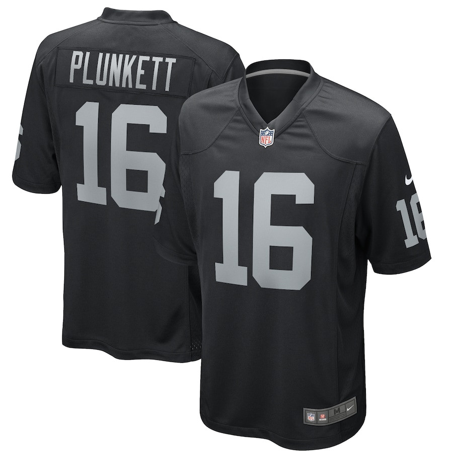 Jim Plunkett 16 Las Vegas Raiders Game Retired Black NFL Jersey Men's